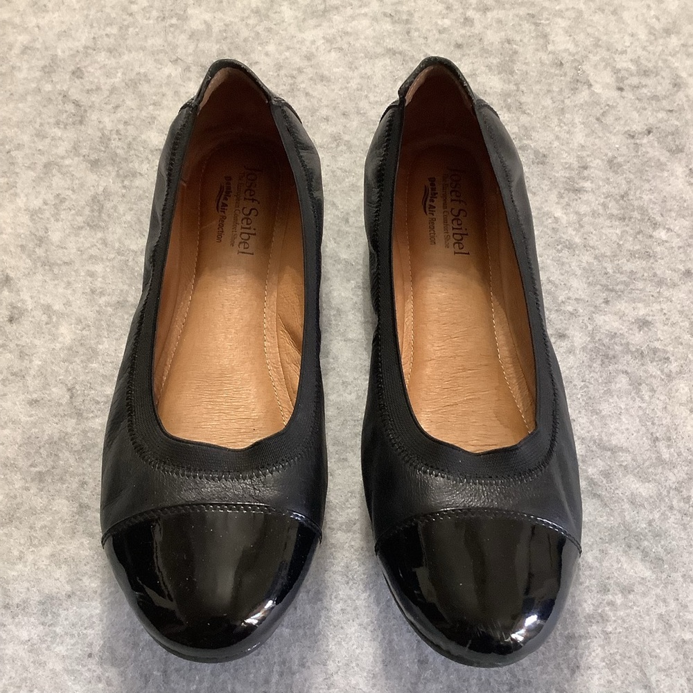 Josef Seibel Women's Pippa 07 Flat leather shoes size EUR40 Black Calk Kombi